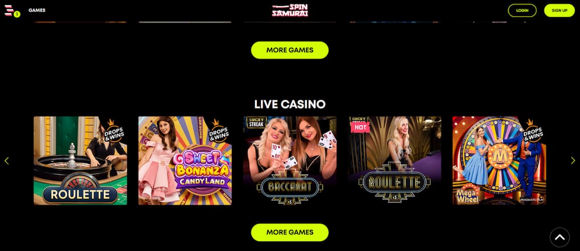 Live Casino Games Spin