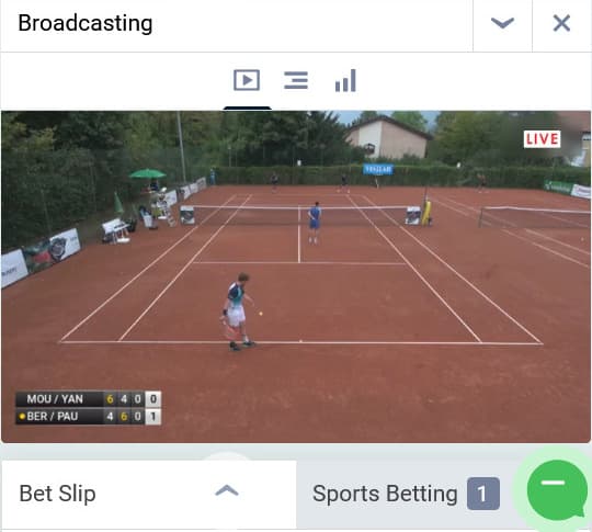 Broadcasting - Live Betting