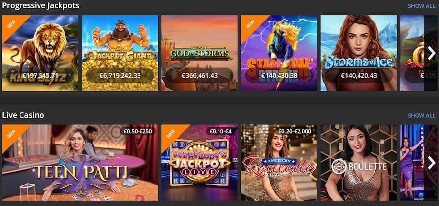 Progressive Jackpots and Live Casino Games